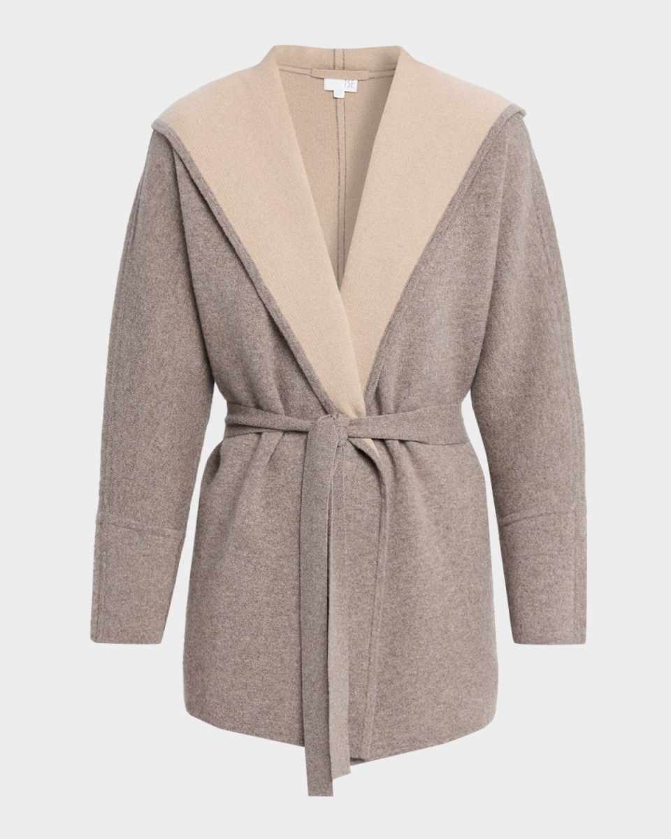 Cashmere Reversible Hooded Cardigan